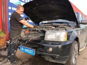 Мойка радиаторов на Range Rover Sport
