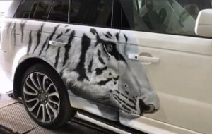 Range Rover Sport с тигром на боку