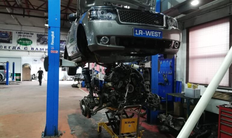 Снятие двигателя на Range Rover в кузове L322